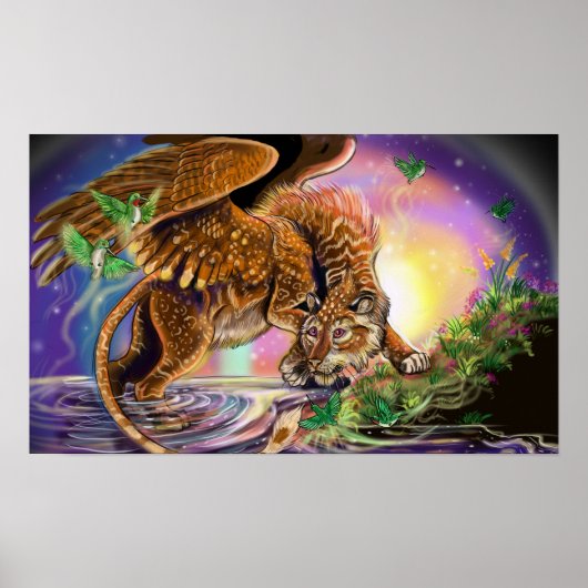 Poster Chasseur de poule Chat volant (Devant)