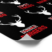 Poster Chasseur de rennes de Noël amusant Chasse de viand (Coin)