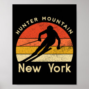 Poster Chasseur de ski vintage montagne New York Montagne