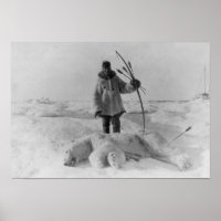 Chasseur d'esquimau avec ours polaire photo
