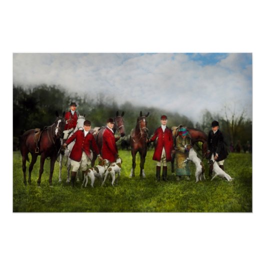 Poster Chasseur - La chasse au renard - Tally-ho 1924 (Devant)