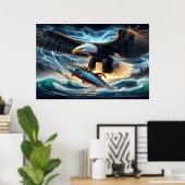 Poster Chasseur Majestic d'aigles chauves (Bureau à domicile)