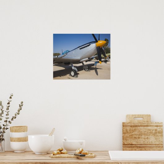 Poster chasseur Spitfire construit en Angleterre (Cuisine)