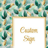Poster Chasseur tendance Green Gold Foliage Mariage perso