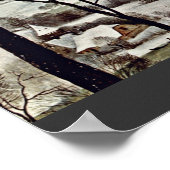 Poster Chasseurs Dans La Neige (Mois De Janvier) Détail (Coin)