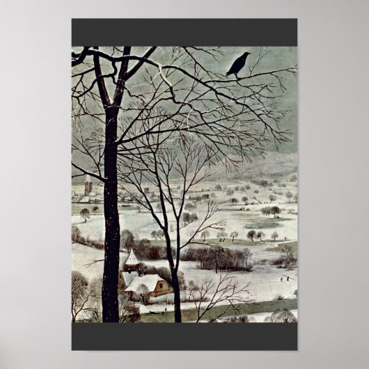 Poster Chasseurs Dans La Neige (Mois De Janvier) Détail (Devant)