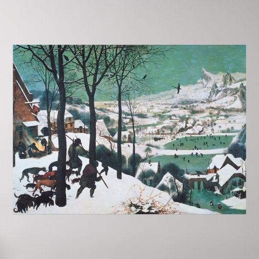 Poster Chasseurs dans la neige par Pieter Bruegel (Devant)