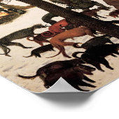 Poster Chasseurs dans la neige par Pieter Bruegel (Coin)