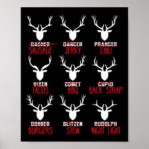 Poster Chasseurs De Cerfs De Noël Drôle Tout Père Noël Re