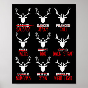 Poster Chasseurs de cerfs drôles de Noël Tous les rennes