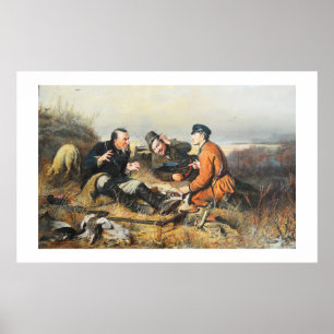 Poster Chasseurs faisant une pause