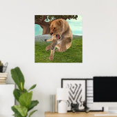 Poster Chasseuse Lionne (Bureau à domicile)