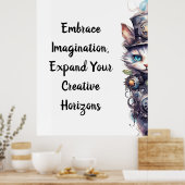 Poster Chat 1 Kitten et chapeau supérieur aquarelle (Cuisine)