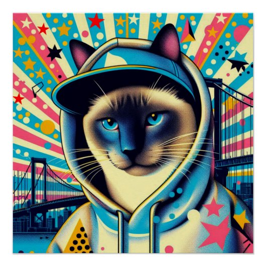 POSTER CHAT 4 SIAMESE (Devant)