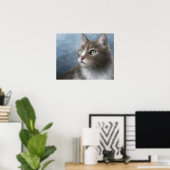 Poster Chat 682 bleu (Bureau à domicile)