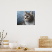 Poster Chat 682 bleu (Cuisine)