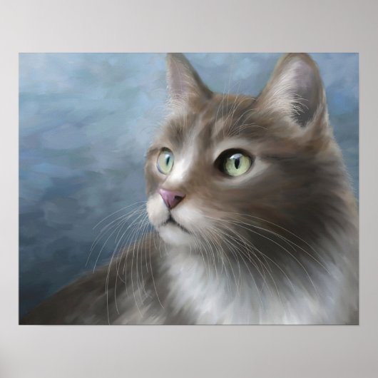 Poster Chat 682 bleu (Devant)