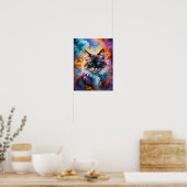 Poster Chat à bouffée majestueuse avec yeux bleus percés (Cuisine)