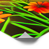 Poster Chat à l'oeil vert dans un jardin fleuri (Coin)