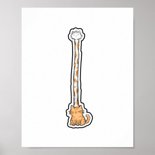 Poster Chat à Long Cou (Devant)