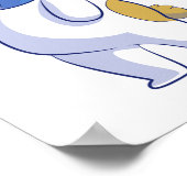 POSTER CHAT À NEIGE AVEC ÉCRAN BLEUE STRIPÉ (Coin)