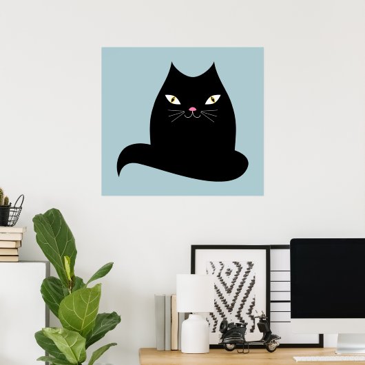 Poster Chat à nez rose (Bureau à domicile)