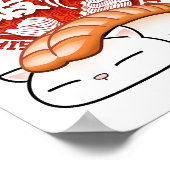 Poster Chat à sushi aux crevettes Ebi (Coin)