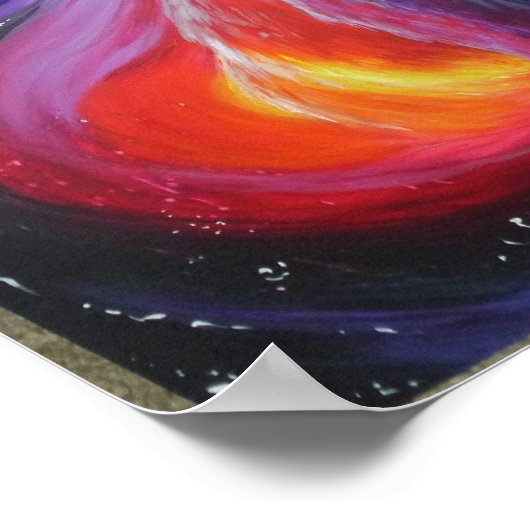 Poster Chat Abstrait (Coin)