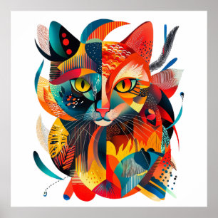 Poster Chat abstrait coloré 🐱🎨