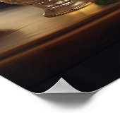 Poster Chat Adorable En Costume Sirotant Un Verre À Paris (Coin)