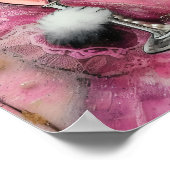 Poster Chat adorable en robe rose avec perles (Coin)