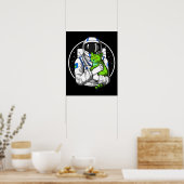 Poster Chat Alien astronaute (Cuisine)