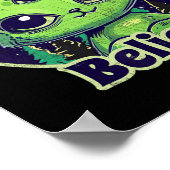 Poster Chat Alien Cute Croient En Ufo Kawaii (Coin)