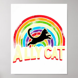 Poster Chat allié Fierté LGBT Chat