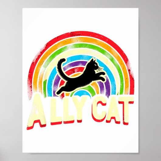 Poster Chat allié Fierté LGBT Chat (Devant)