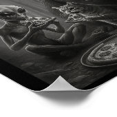 Poster Chat Amusant Avec Alien Et Pizza De Pied D'Oignon (Coin)