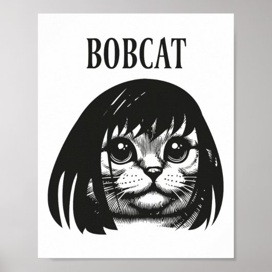 Poster Chat amusant Bob Coiffeur Bobcat Chats humoristiqu (Devant)