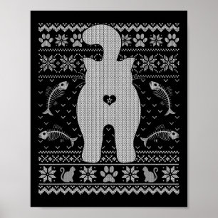 Poster Chat amusant Vilain Sweat de Noël Famille Correspo
