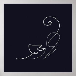 Poster Chat animal   Art ligne   AMOUREUX DES CHATS