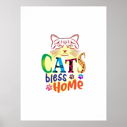 Poster Chat Art Chats Bless Home (Devant)