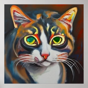 Poster Chat asiatique