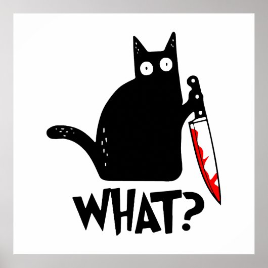 Poster Chat assassin avec couteau (Devant)