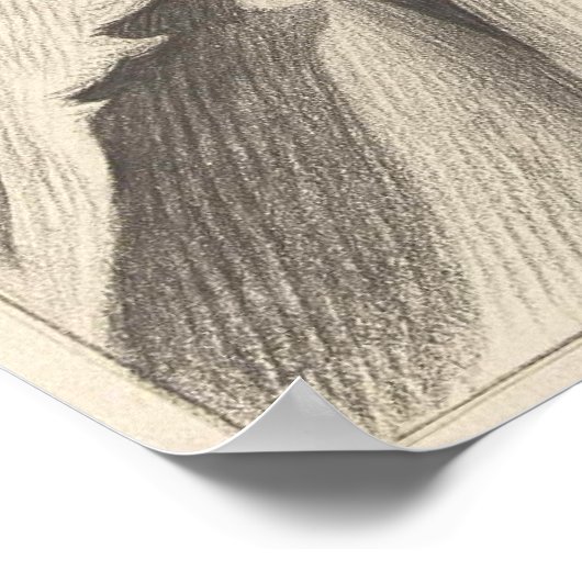 Poster Chat assis dans un panier 1802 (Coin)