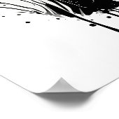 Poster Chat astronaute noir et blanc (Coin)