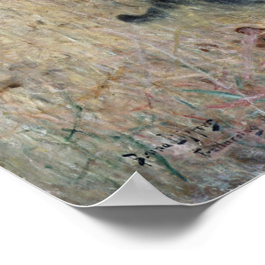 Poster Chat attrapé un oiseau, Bruno Liljefors (Coin)