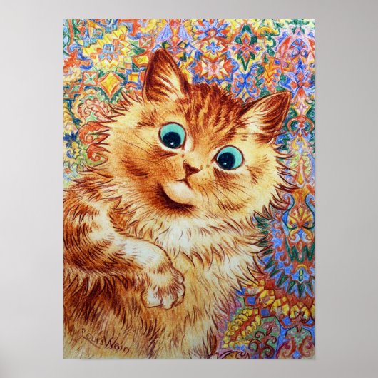 Poster Chat au gingembre, Louis Wain (Devant)