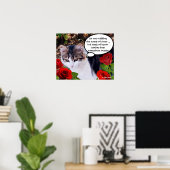 POSTER CHAT AUX ROSES ROUGES (Bureau à domicile)