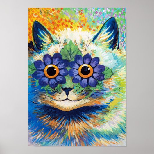 Poster Chat aux yeux de fleurs | Louis Wain | (Devant)
