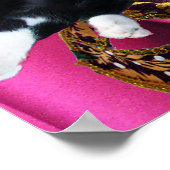 POSTER CHAT AVEC CASQUETTE HARLEQUIN ET MASQUERADE DE FÊT (Coin)