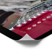 Poster Chat avec guitare électrique rouge (Coin)